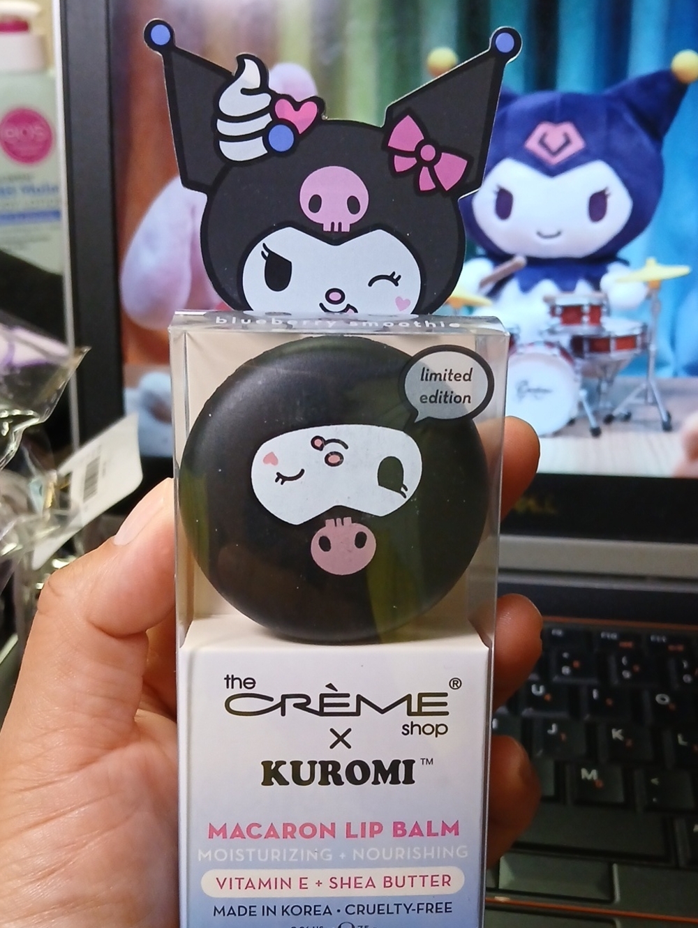 Target The Crème Shop x Kuromi Black & Pink Macaron Lip Balm